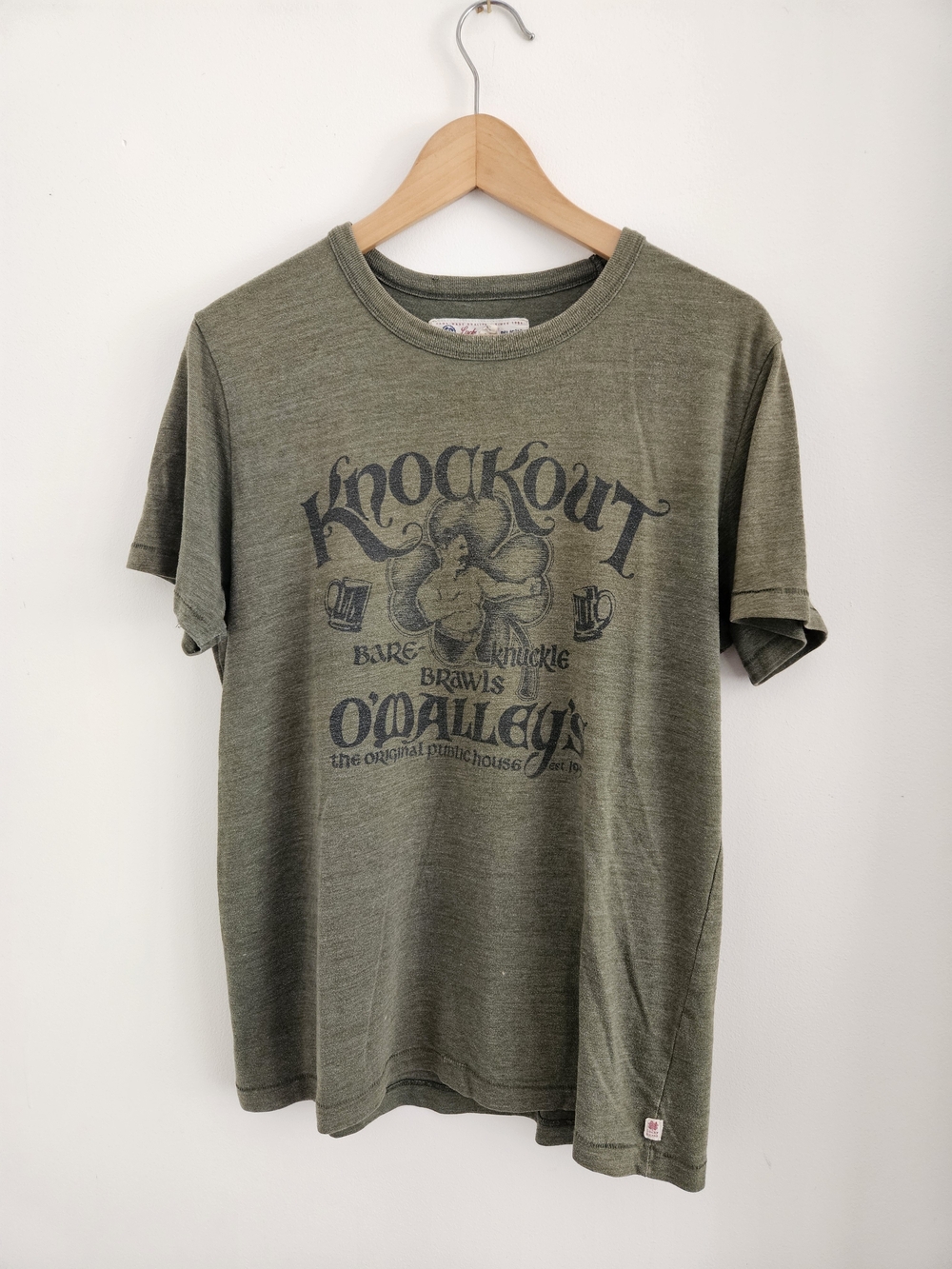 Vintage Lucky Brand Shirt Mens Medium Knockout O'Malley's Bare Knuckle Brawls